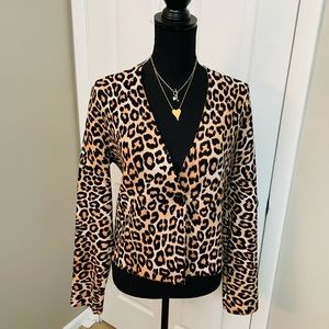Chico’s Animal Print Cardigan🤎🖤NWOT